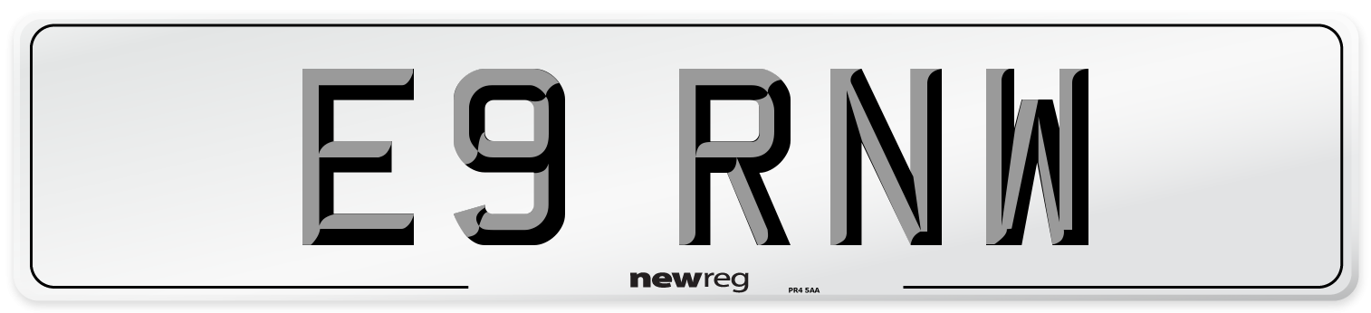 E9 RNW Number Plate from New Reg